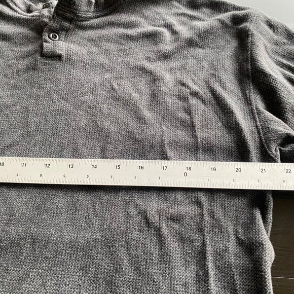 Abercrombie & Fitch Shirt Mens Large Relaxed Soft Thermal Gray Henley Waffle - Picture 4 of 7